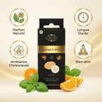 Fondant de cire Scentchips Orange et Basilic avec avantages produit et éléments naturels