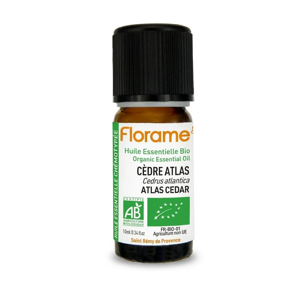 Huile essentielle Bio Cèdre Atlas 10ml Florame bouteille verre ambré certification AB