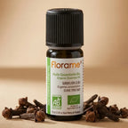 Huile essentielle bio clou de girofle Florame 10ml en flacon verre avec clous séchés