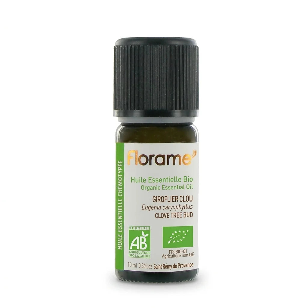 Huile essentielle Bio Clou de Girofle Florame 10ml bouteille verre vert