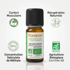 Huile essentielle Bio Gaulthérie Florame 10ml avec bénéfices confort musculaire et récupération