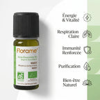Huile essentielle Bio Niaouli Florame 10ml avec ses 5 bénéfaits: énergie, respiration, immunité, purification