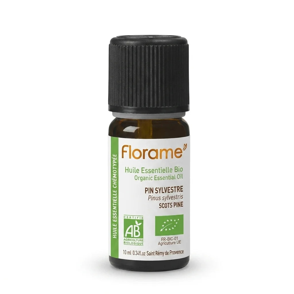 Huile essentielle bio Pin Sylvestre 10ml Florame bouteille fond blanc