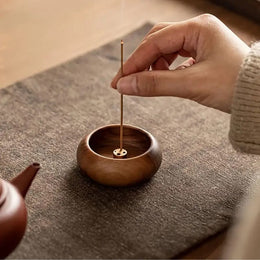 Brûleur Encens Bois Naturel Mini - Design Zen & Écologique