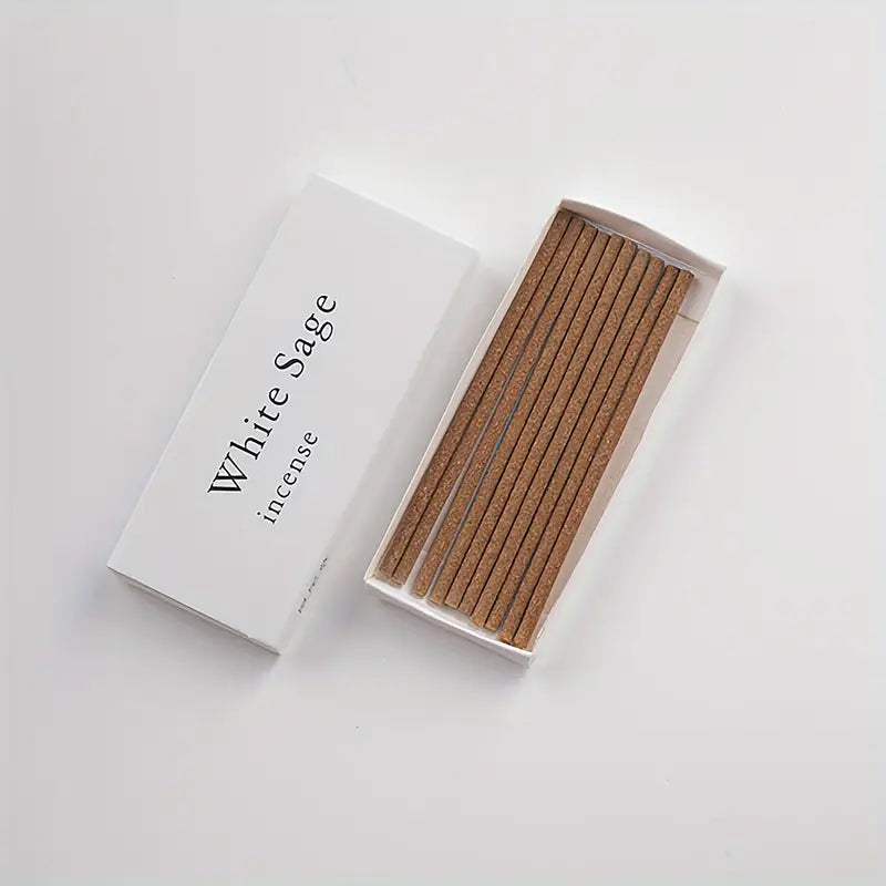 Une boite de 10 Minis bâtons d'encens naturel Sauge Blanche