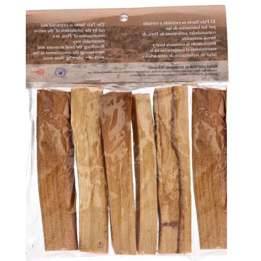 Le recto d'Un sachet de 80 grammes de bâtons de Palo Santo