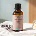 Flacon de parfum de lessive Lavande 50ml Comme Avant sur lin blanc avec lavande fraîche