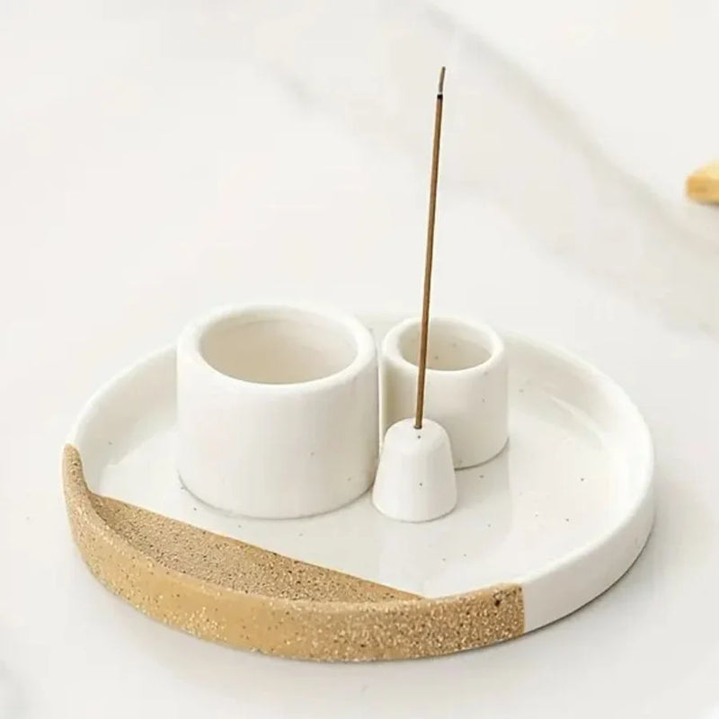 Un porte encens 3 en 1 pour sauge palo santo et encens bicolore