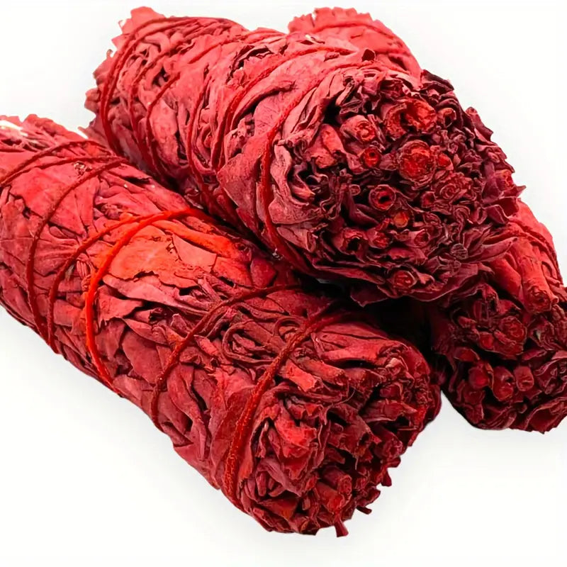 Trois Tresses de Sauge Sang de Dragon les unes au dessus des autres