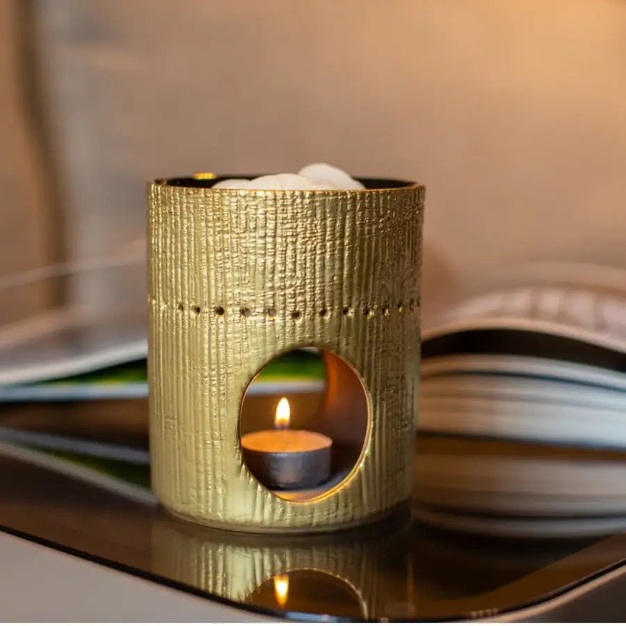 Bruleur de fondants parfumés Fossil Doré de la marque Scentchips