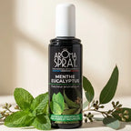 Spray Ambiant Eucalyptus Menthe 100ml Aromaspray avec feuilles de menthe fraîche et branches d'eucalyptus