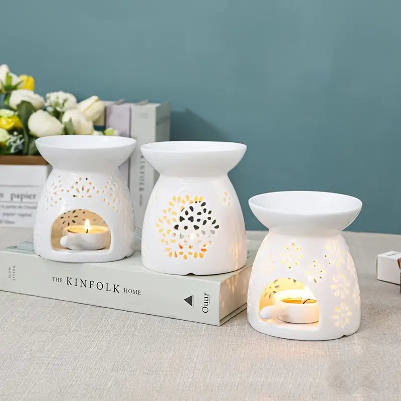 Trois bruleurs d'huiles esentielles blancs